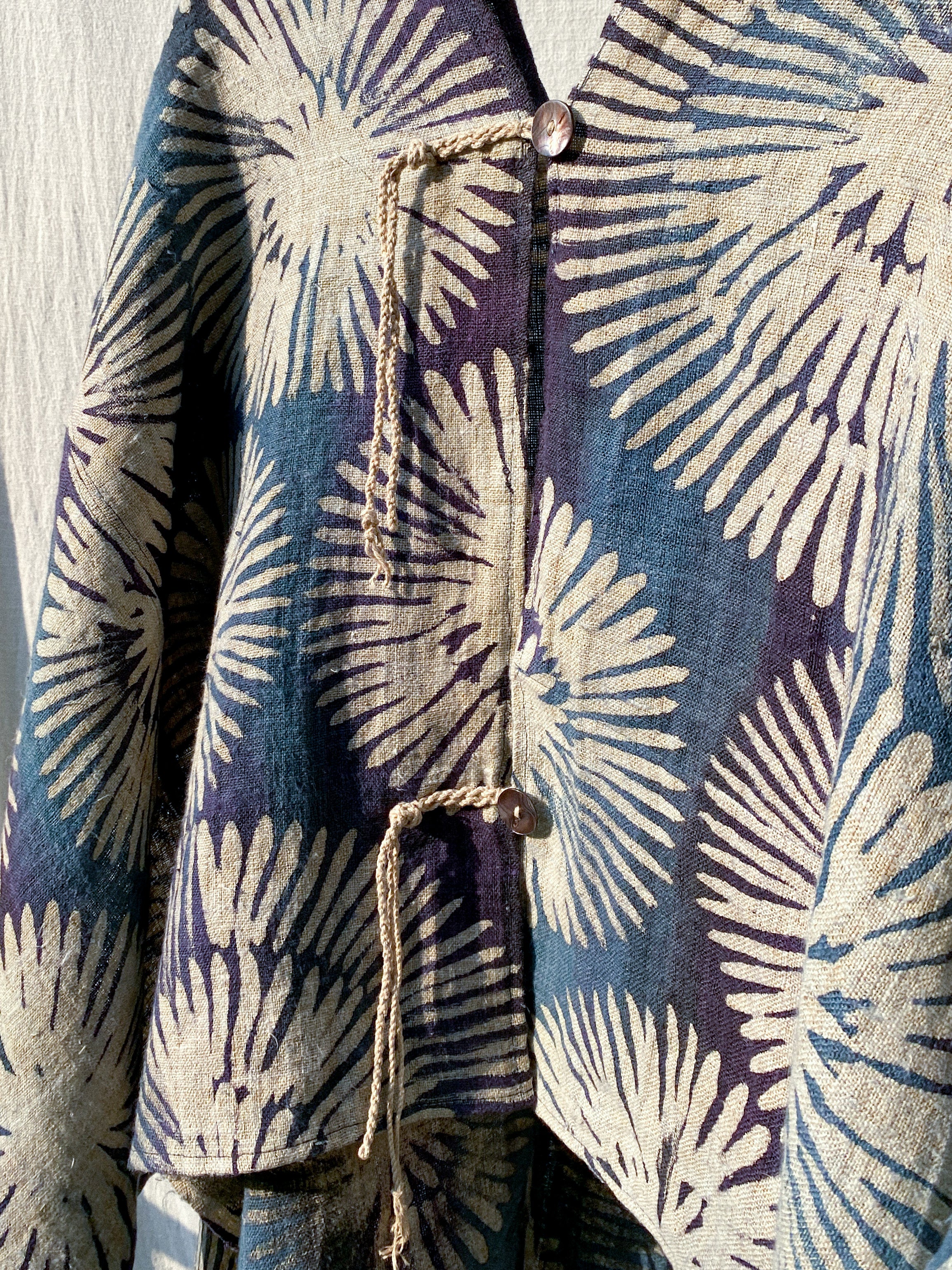 Wearable Throw - Handwoven Batik Hemp