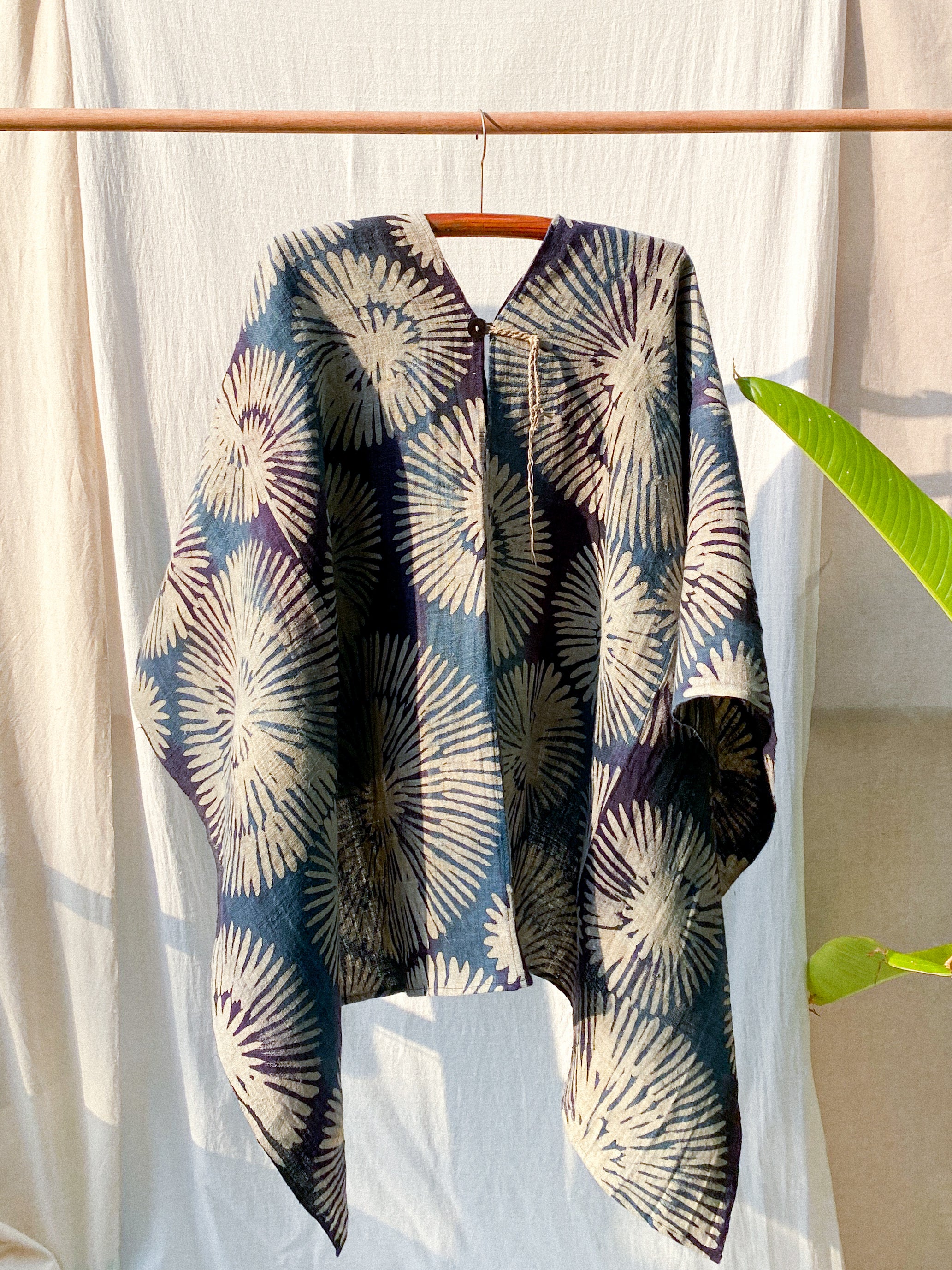 Wearable Throw - Handwoven Batik Hemp