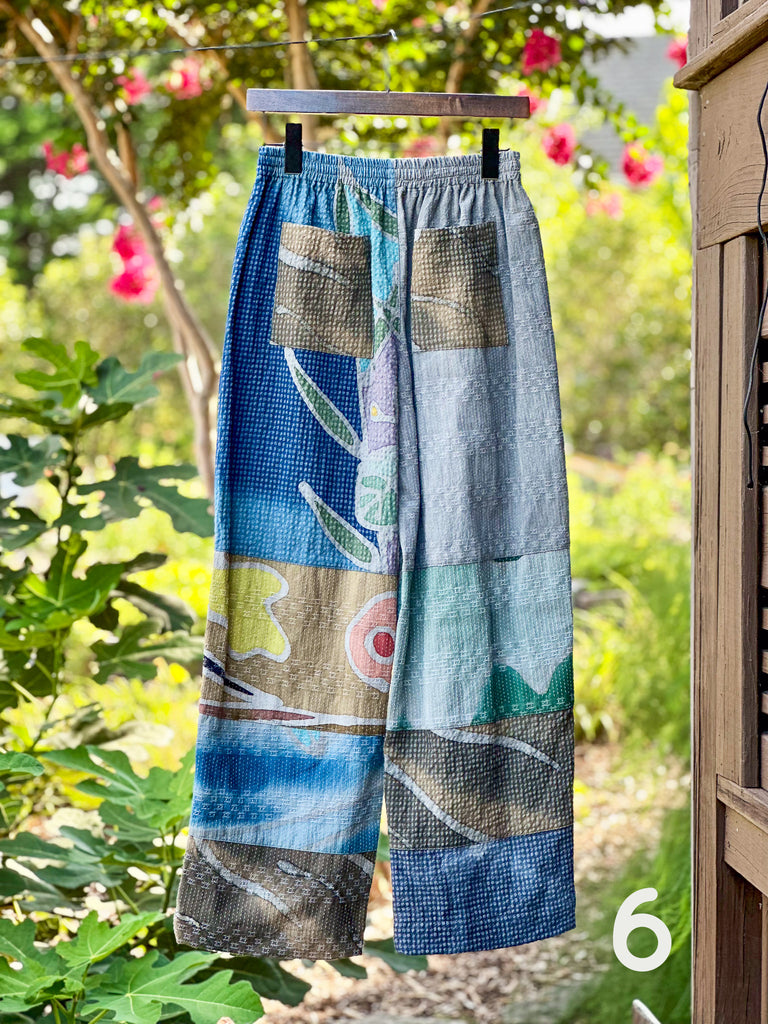 Wholesale Solid Color Cotton Pants with Batik Patches